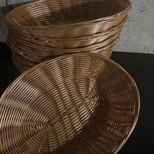 Plastic Woven Brown Baskets